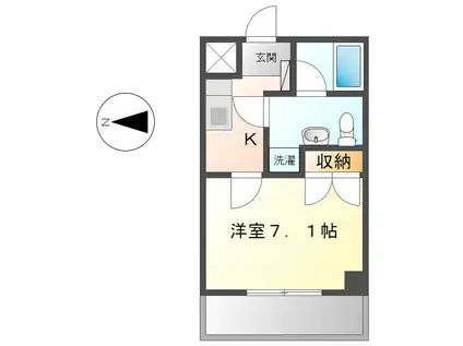 アムバーハウスジングウ(1K/3階)の間取り写真