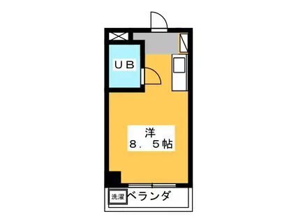 ファサード鷹の台(ワンルーム/3階)の間取り写真