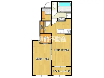 アクアルーチェ久保泉I(1LDK/1階)の間取り写真