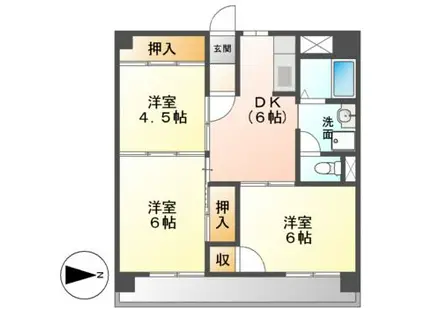 パークエステイツ(3DK/1階)の間取り写真