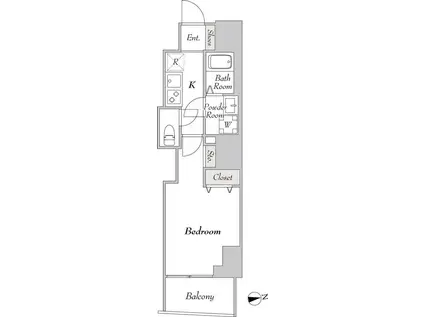 PREMIER市谷薬王寺(1K/4階)の間取り写真