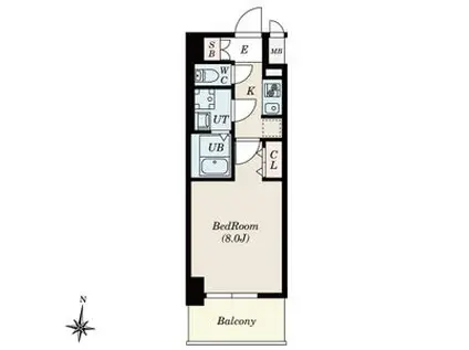 S-RESIDENCE堀田ノース II(1K/3階)の間取り写真