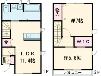パークサイドAZO(2LDK/1階)の間取り写真