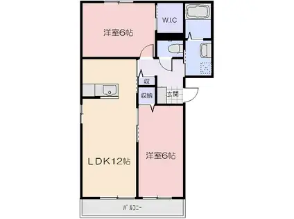 シャーメゾンANTICA(2LDK/3階)の間取り写真