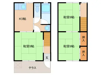 やまなみ荘(3K/1階)の間取り写真