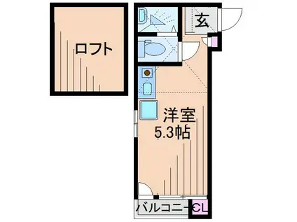 LA・VITA大倉山(1K/2階)の間取り写真