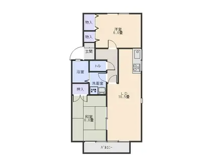 ラジェンヌB(2LDK/1階)の間取り写真