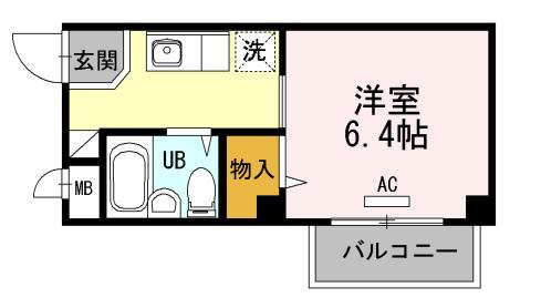 ビュー北花田(1K/2階)の間取り写真