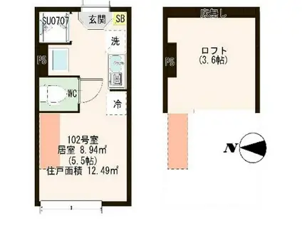 CORE STYLE板橋(ワンルーム/1階)の間取り写真