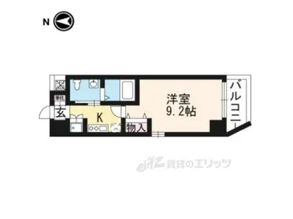 YS FLATS西陣(1K/9階)の間取り写真