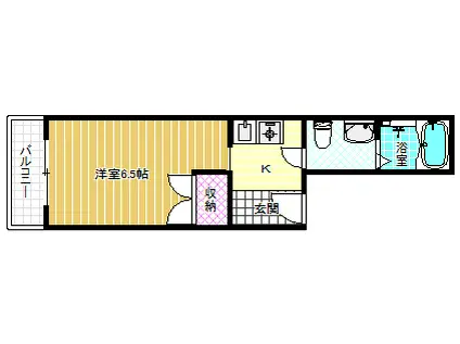 サウスビレッジ(1K/1階)の間取り写真