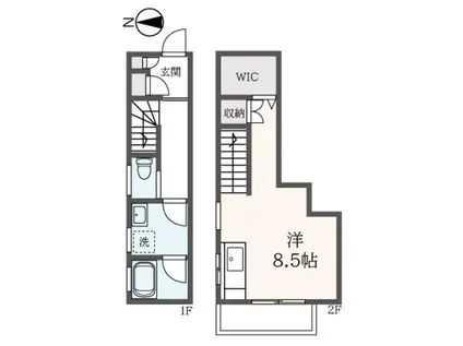 コート四季(ワンルーム/1階)の間取り写真