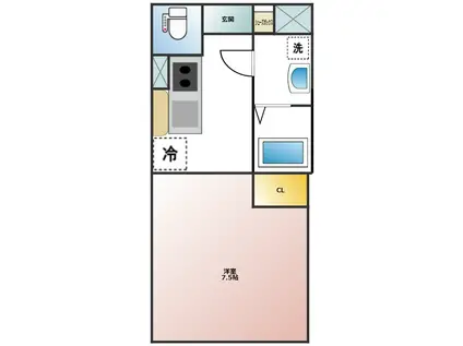 KT 3RD(1K/3階)の間取り写真