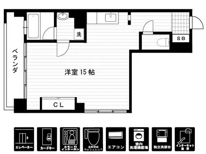 エクセレント清水(ワンルーム/4階)の間取り写真