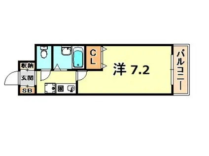 ワコーレ六甲アーベイン(1K/2階)の間取り写真