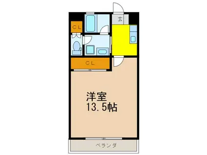 カーサコリーナ(1K/1階)の間取り写真