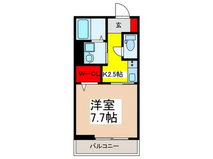 セキスイ川口ビューテラス(1K/3階)の間取り写真