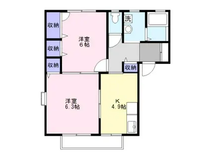 モアクレストA(2K/2階)の間取り写真