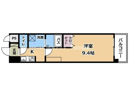 RAINBOW CITY MINAMIKUSATSU(1K/2階)の間取り写真