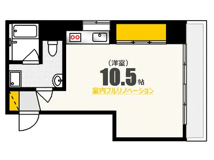 松岡ビル(ワンルーム/4階)の間取り写真
