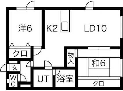 ハイムユウ(2LDK/2階)の間取り写真
