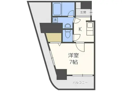 カスタリアタワー肥後橋(1K/17階)の間取り写真