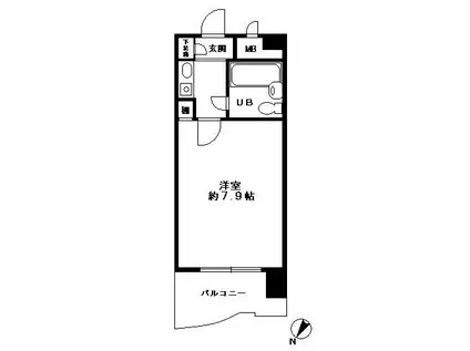 ライオンズマンション薬院駅南(1K/6階)の間取り写真