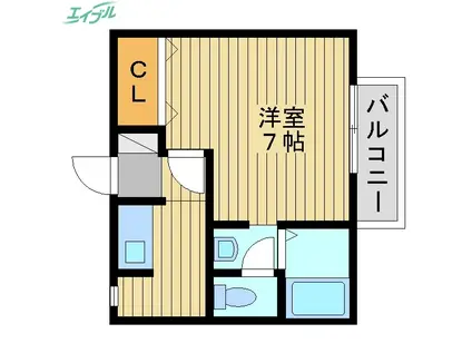 エスペランサ(1K/1階)の間取り写真