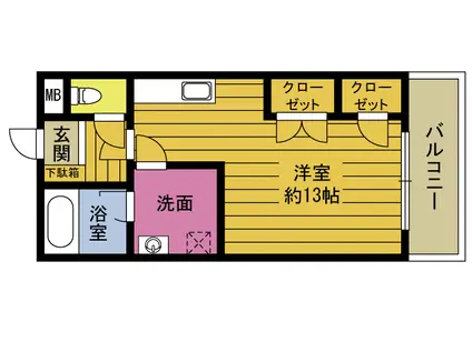 エレガンス宮本III(ワンルーム/2階)の間取り写真