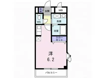 ペニーレーンONE(ワンルーム/2階)の間取り写真