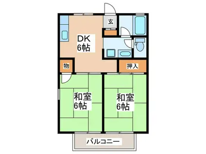 メゾン吉津(2DK/1階)の間取り写真