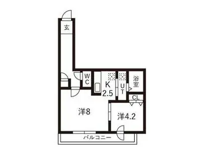 LA SERENE MISONO(1LDK/3階)の間取り写真