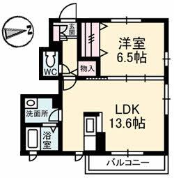アヴァンシアT(1LDK/1階)の間取り写真