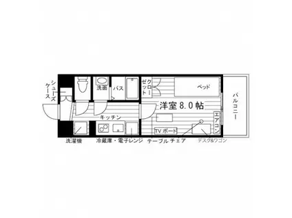 HOKULEA大橋(1K/5階)の間取り写真