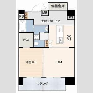 豊田駅前ビル(1LDK/12階)の間取り写真