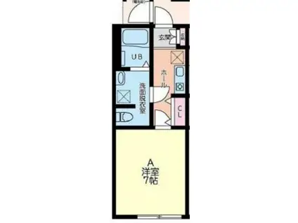 LUXE狛江(1K/1階)の間取り写真