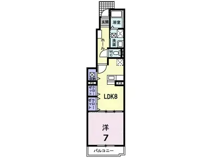 サンリットスクエアーS.K(1DK/1階)の間取り写真