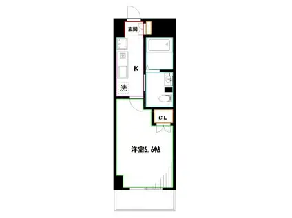 DAFFITTO三鷹(1K/7階)の間取り写真