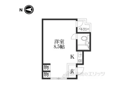 DETOM-1京大前(ワンルーム/2階)の間取り写真