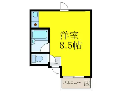 ヴァッサー・フェルト(ワンルーム/3階)の間取り写真