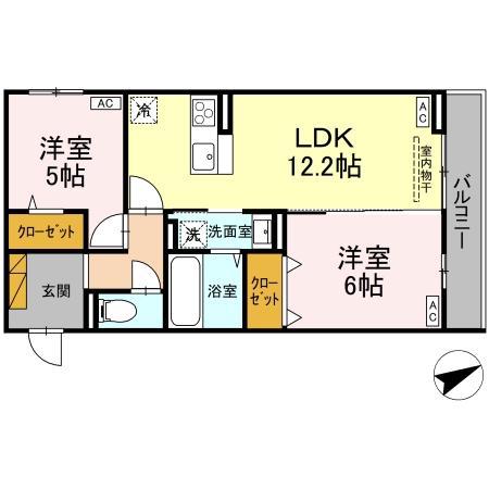 ECLAT(2LDK/3階)の間取り写真