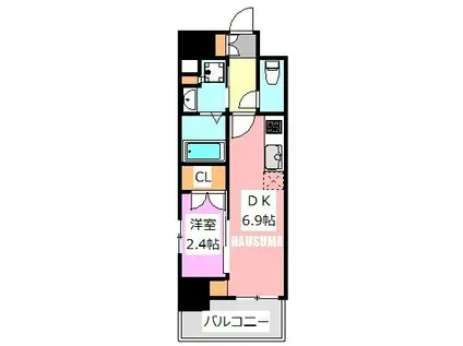 リアンシエルブルー田端(1DK/9階)の間取り写真