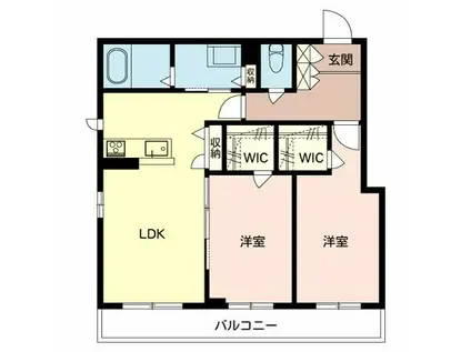 ベレオ和歌山駅東(2LDK/3階)の間取り写真