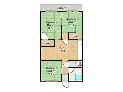 北代ビル(3DK/3階)の間取り写真