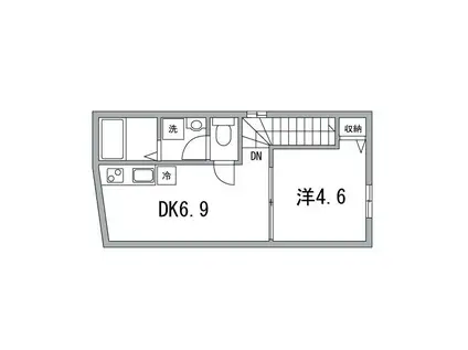 上高田四丁目計画(1DK/2階)の間取り写真