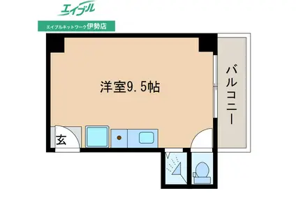 伊勢ビル(ワンルーム/4階)の間取り写真