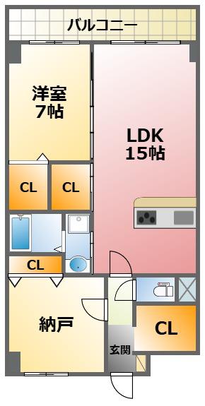 GROOVE上甲子園レジデンス(1SLDK/5階)の間取り写真
