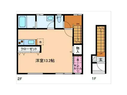 RITZ A棟(ワンルーム/2階)の間取り写真