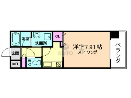 グランシス江坂(1K/7階)の間取り写真