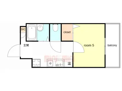 サンロイヤル八幡(1K/1階)の間取り写真